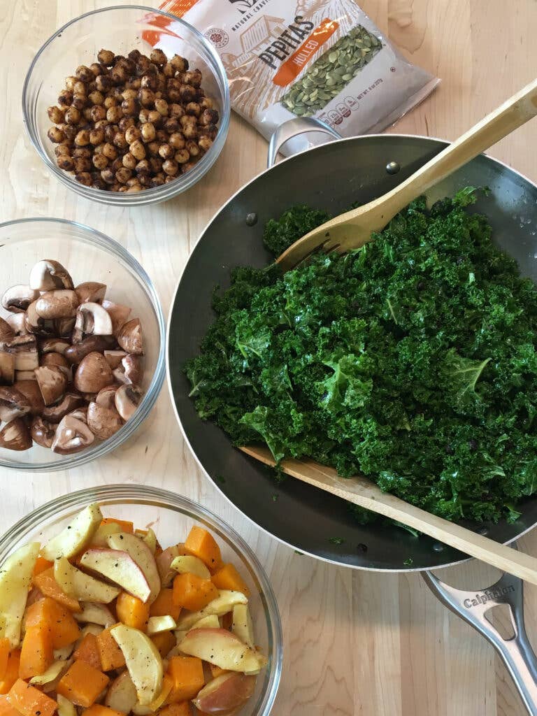 Ingredients prepared for cooking at home