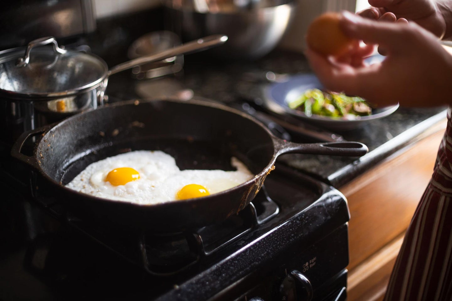 Eggs in a frying pan