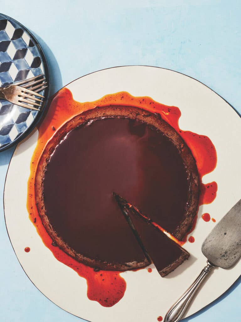 Chocolate and Guajillo Chile Flan