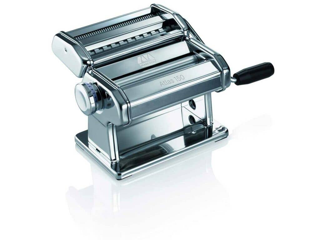 Marcato Design 8320 Atlas 150 Pasta Machine, Made in Italy, Includes Cutter, Hand Crank, and Instructions, Silver