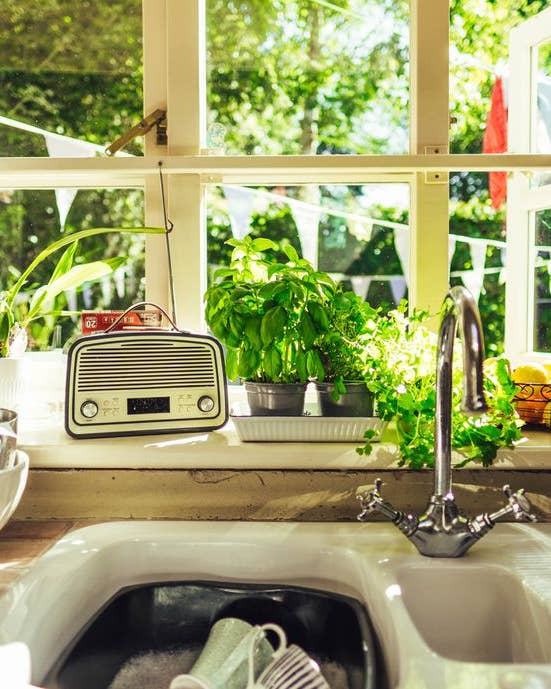 Radio in a kitchen