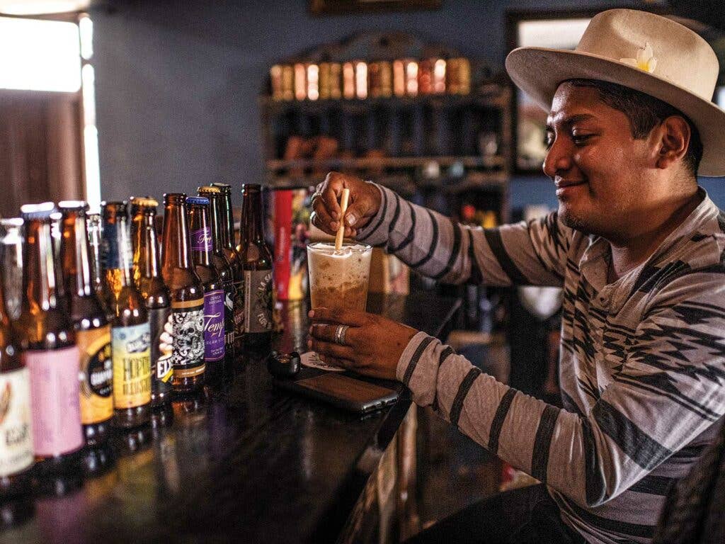 Omar Alonso, pictured at Ilegales, promotes Oaxaca through his Instagram feed, @oaxacking.