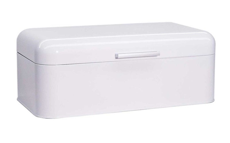 Large Glossy White Bread Box - Extra Large Storage Container for Loaves, Bagels, Chips & More: 16.5" x 8.9" x 6.5" | Bonus Recipe EBook