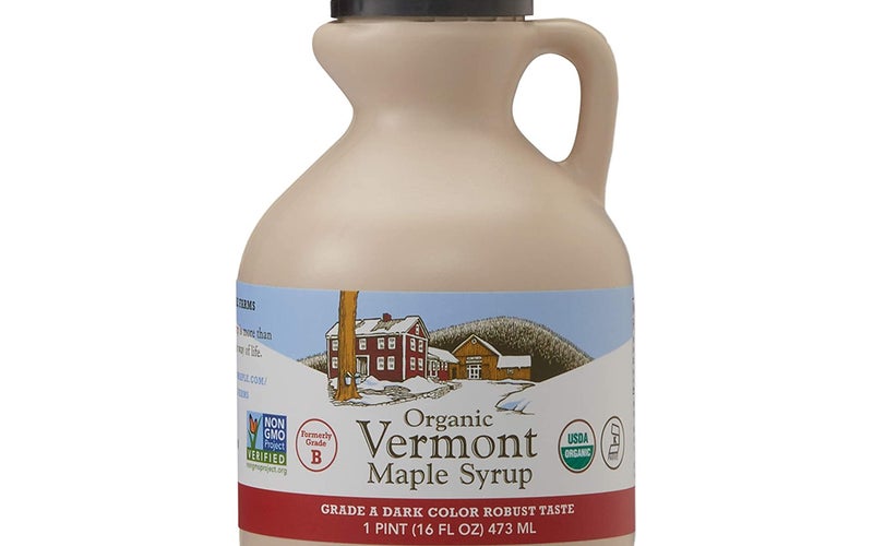 Hidden Springs Maple Organic Vermont Maple Syrup, Grade A Dark Robust (Formerly Grade B), 16 Ounce, 1 Pint, Family Farms, BPA-free Jug