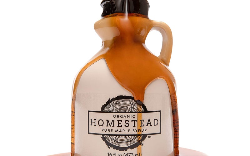 Homestead Organic Maple Syrup, Real and Pure USDA Organic Grade A Dark Maple Syrup, Homemade in Wisconsin, 16-Ounce Jug