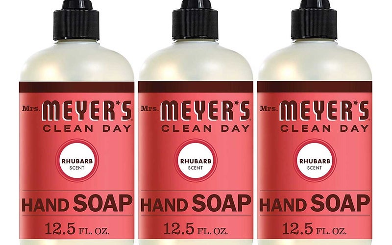 Mrs. Meyer's Clean Day Liquid Hand Soap, Cruelty Free and Biodegradable Formula, Rhubarb Scent, 12.5 oz- Pack of 3