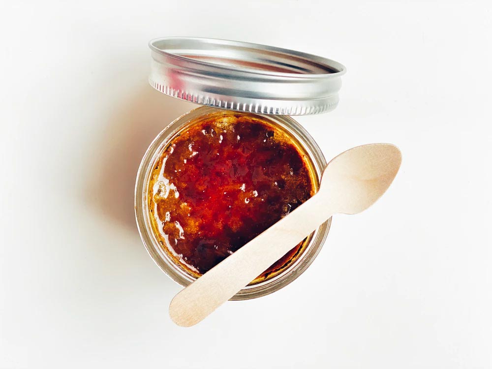 Close up of a jam jar