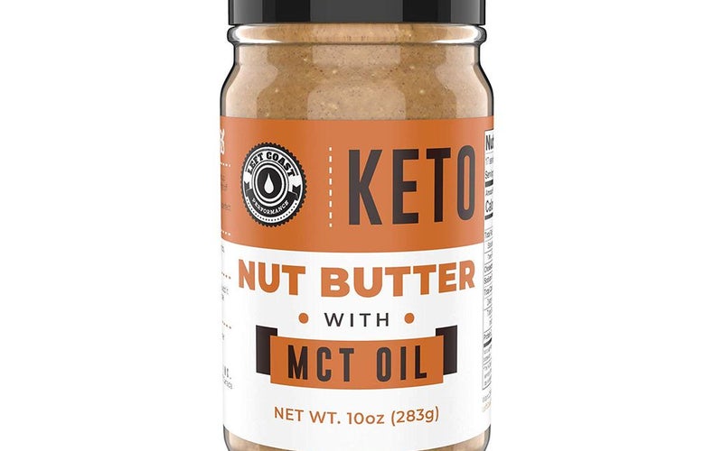 Keto Nut Butter Fat Bomb [Crunchy] - 10 Oz - Macadamia Low Carb Nut Butter Blend (1 net carb), Keto Almond Butter with MCT Oil, Left Coast Performance