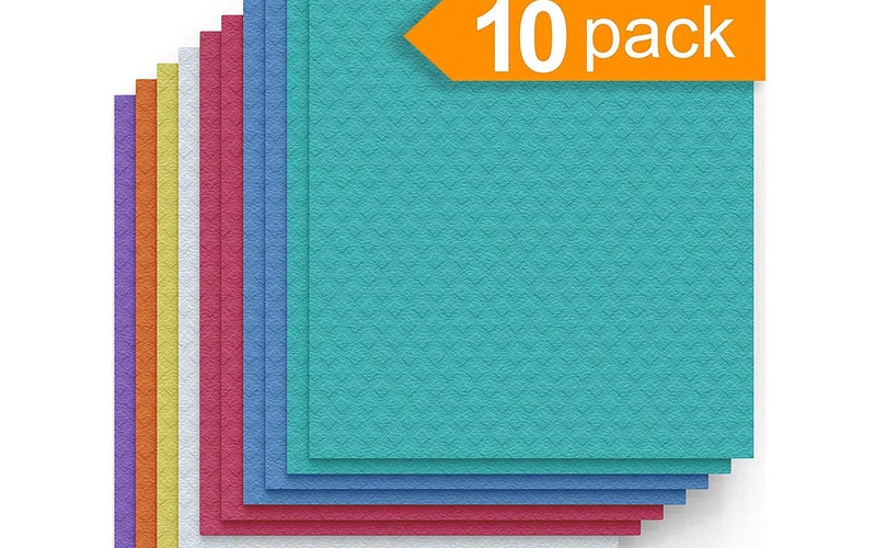 Swedish Dishcloth Cellulose Sponge Cloths - Bulk 10 Pack of Eco-Friendly No Odor Reusable Cleaning Cloths for Kitchen - Absorbent Dish Cloth Hand Towel