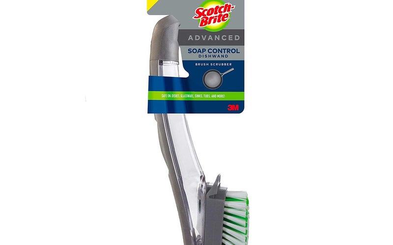 Scotch-Brite Advanced Soap Control Dishwand Brush, Leak-Free Guarantee, Keep Your Hands Out Of Dirty Water, Antimicrobial, Long Lasting and Reusable