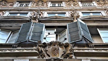 Grand palace façades line Genoa’s old center.