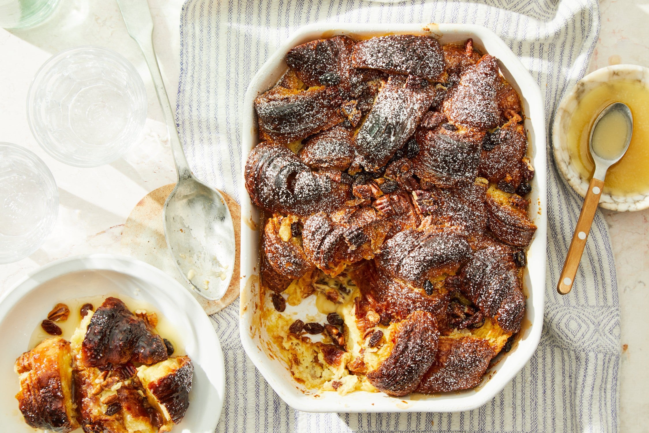 Croissant Bread Pudding Bourbon Sauce