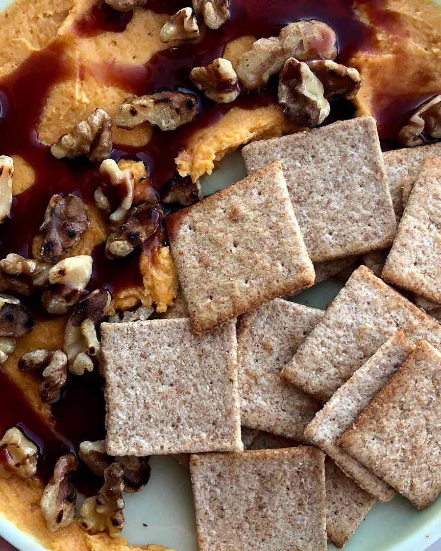 Amy Thielen’s Old-Fashioned Pounded Cheese with Walnuts and Port Syrup
