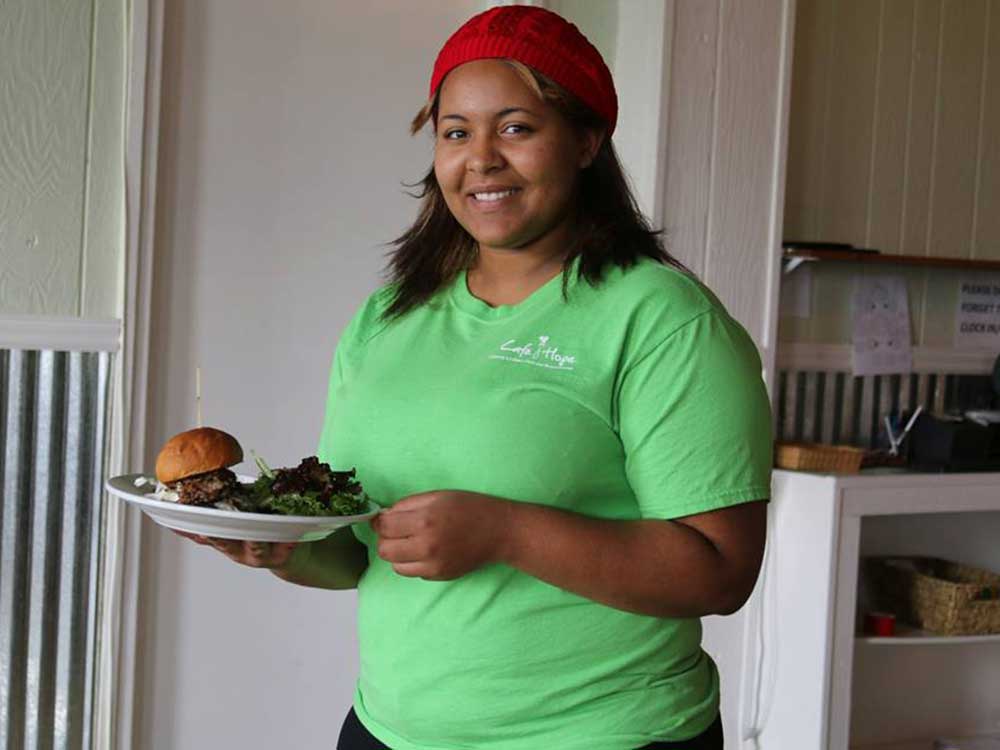 Interns spend equal time training for front-of-house service and the kitchen line.