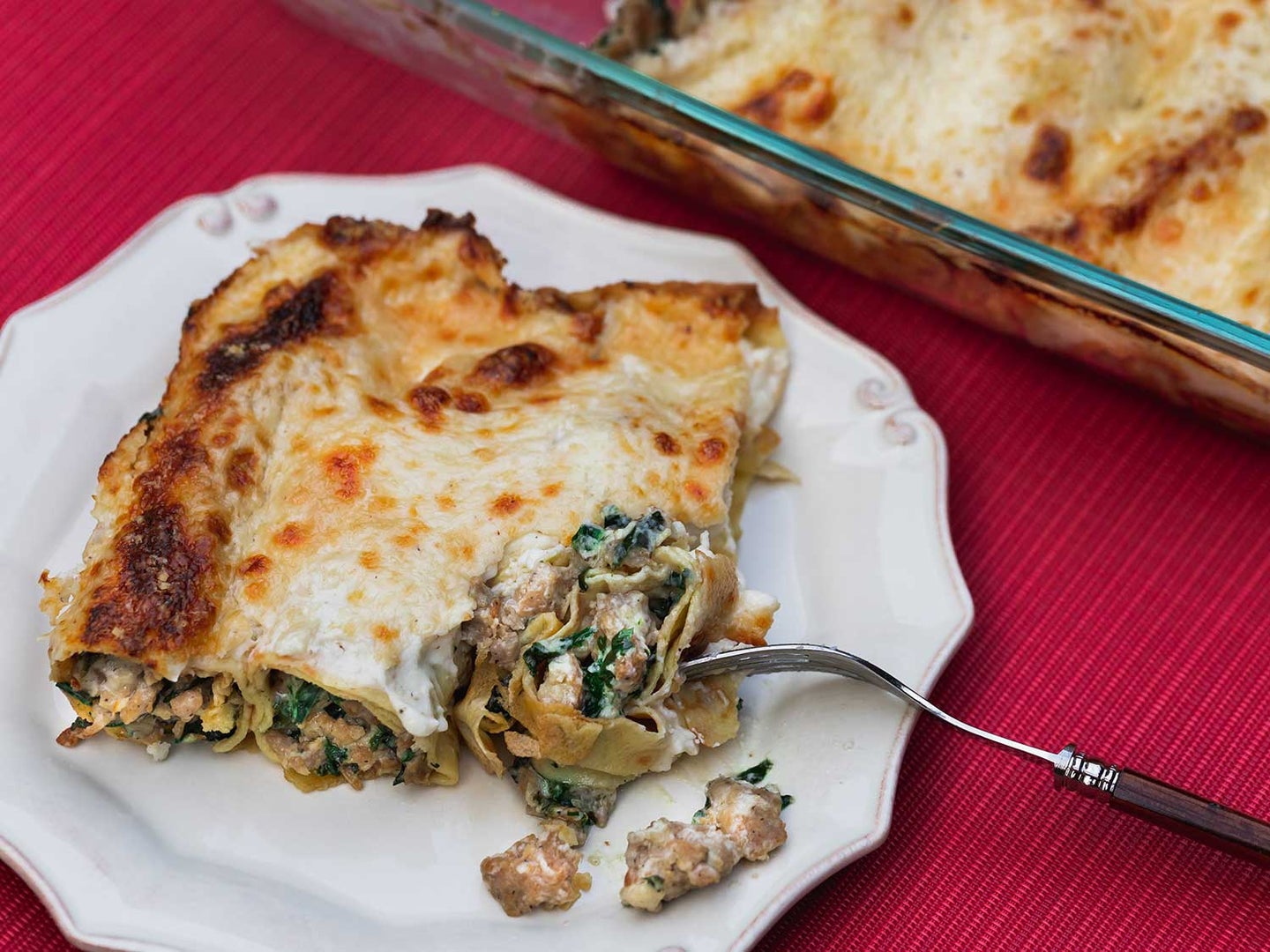 Crespelle with Sausage and Swiss Chard