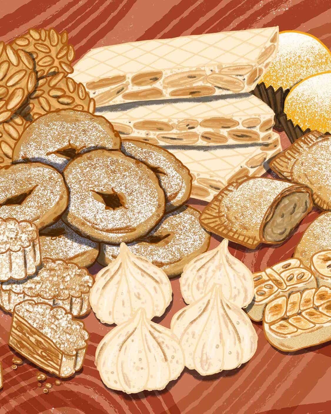 A Field Guide to Spain’s Great Cookies Illustration of Spanish cookies