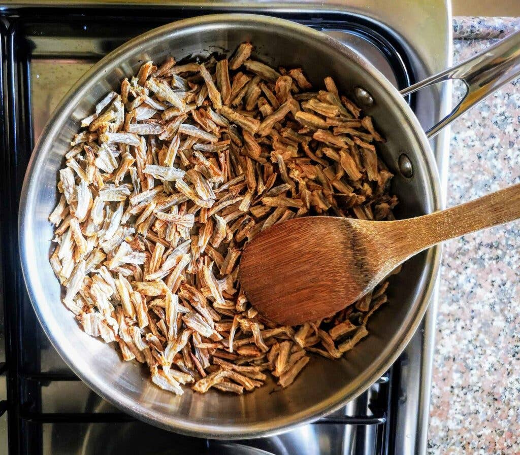 Dried Bombay duck - The (Bombay) duck that is actually a fish.