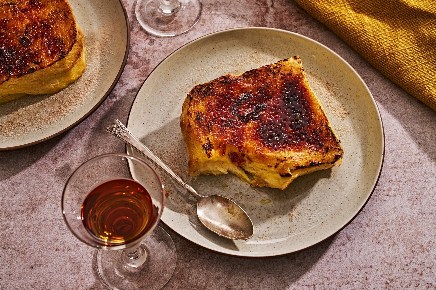 The brûléed, custard-soaked torrija from Panem