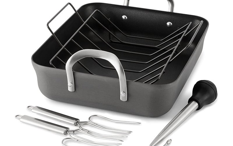 The Best Roasting Pan Option Calphalon Contemporary Nonstick Roasting Pan
