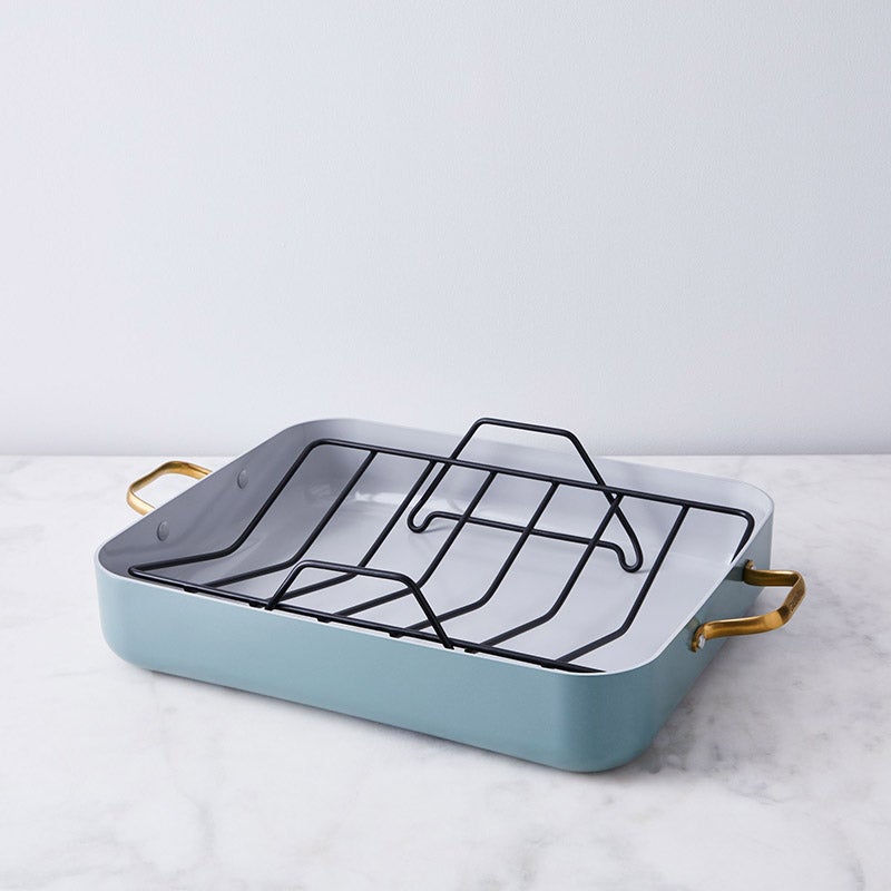 Lamb or Turkey Details about   Large Non Stick Roasting Pan Roaster V Rack,Perfect for that Ham 