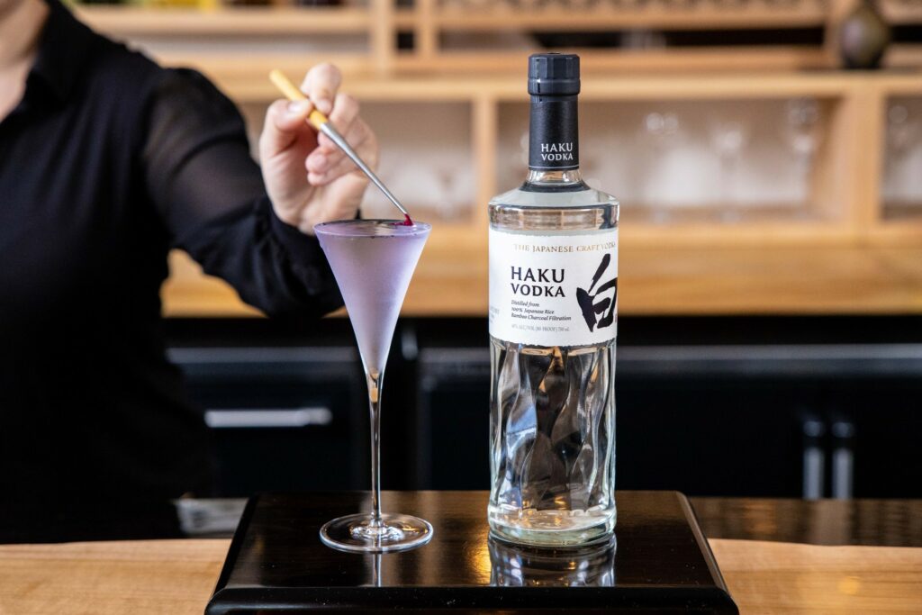 Violets in Rain Suntory Haku Vodka Rice Cocktail