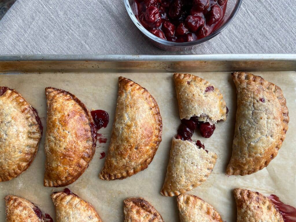 Hand Pie Recipe on a silver tray