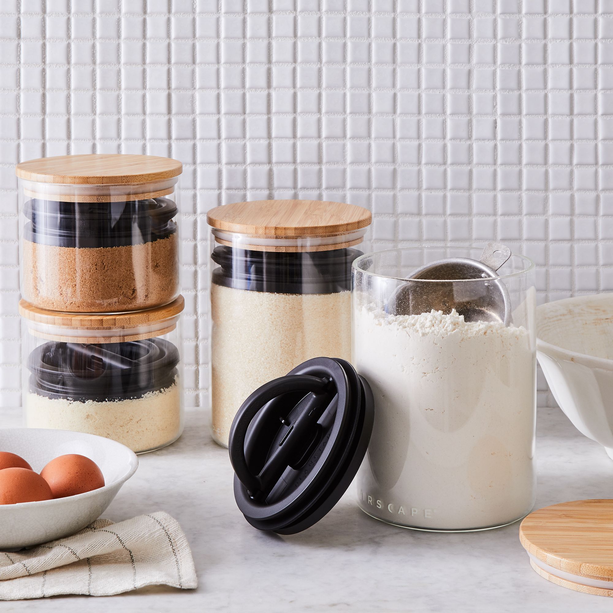 Jars for Bulk Cereals Storage in the Kitchen Sealed Glass Bottle