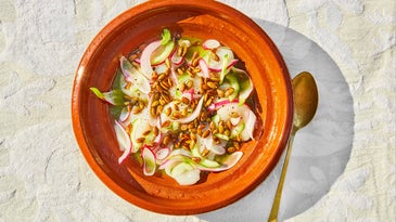 Scallop Aguachile with Mezcal and Pumpkin Seed Oil
