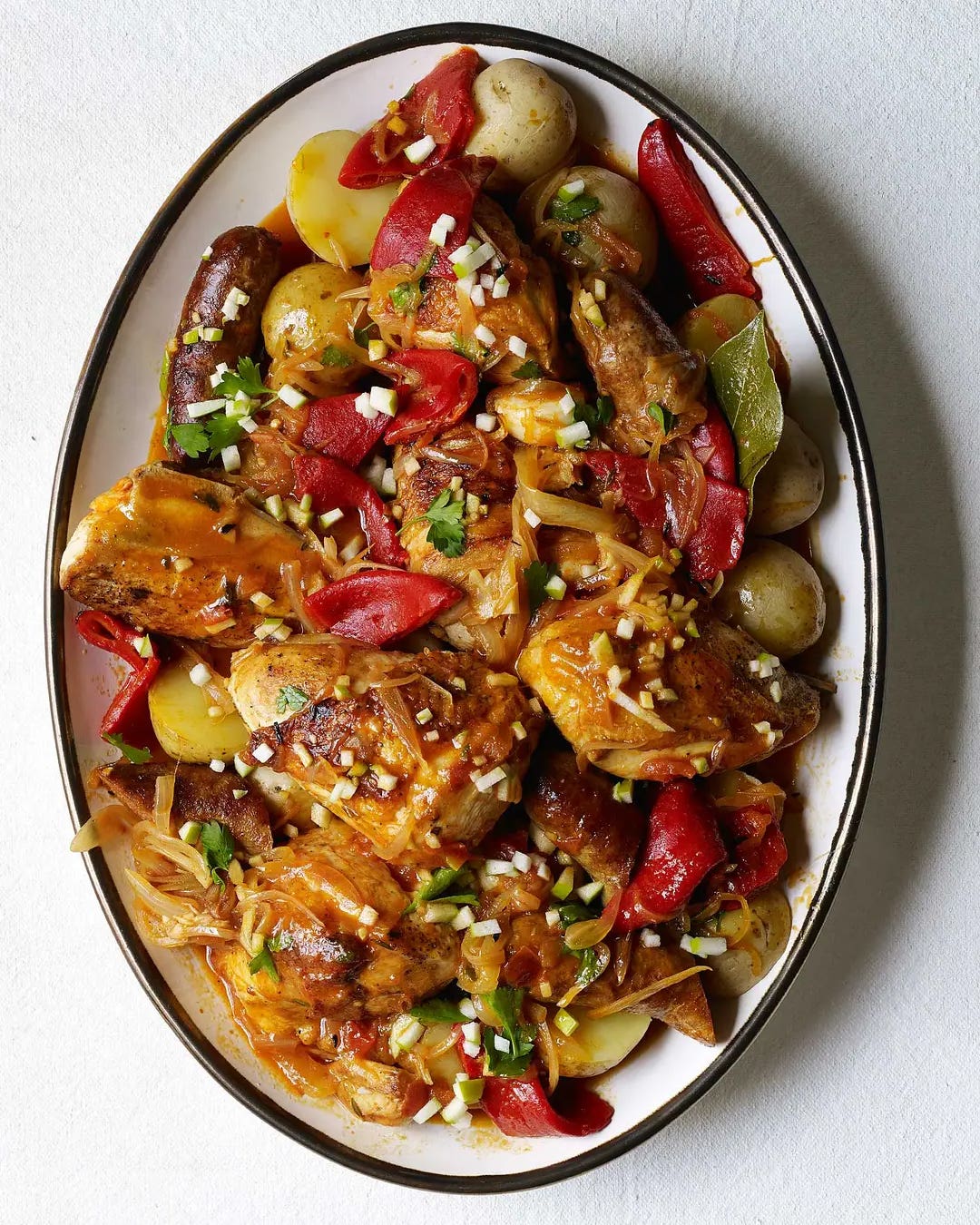 Basque Braised Chicken With Peppers (Chicken Basquaise) Chicken Basquaise