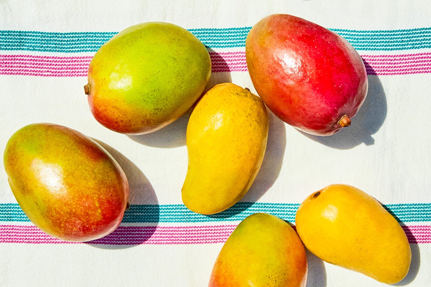 Mango Varieties on White Cloth