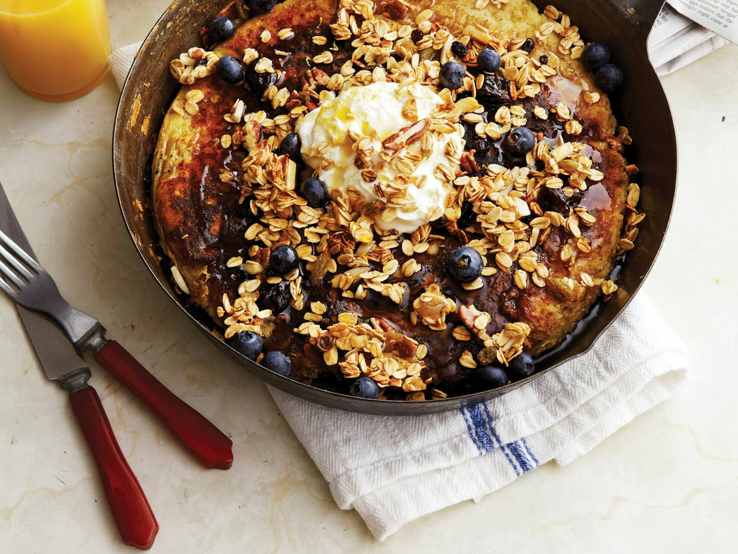 Blueberry Quinoa Pancakes with Lemon Crema, Breakfast