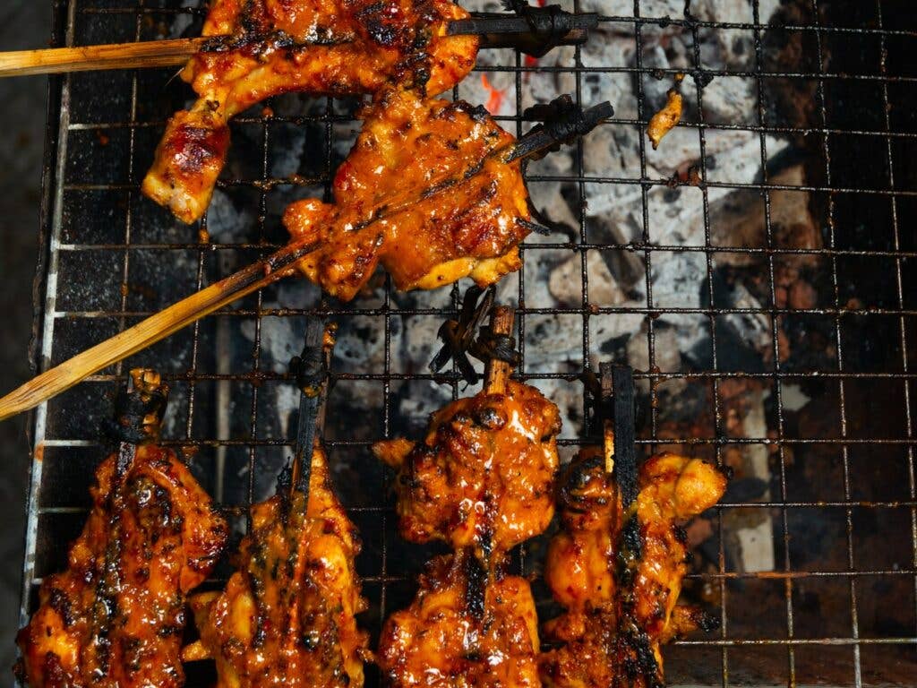 Thai skewers over coals