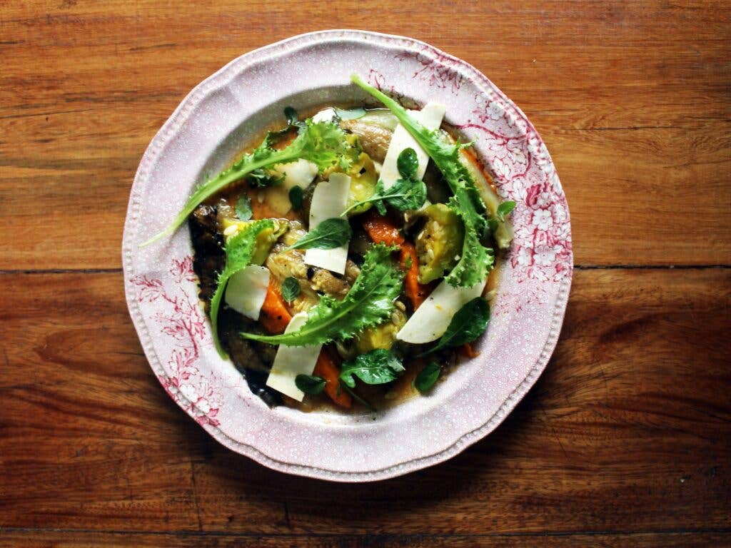 Charred summer squash salad