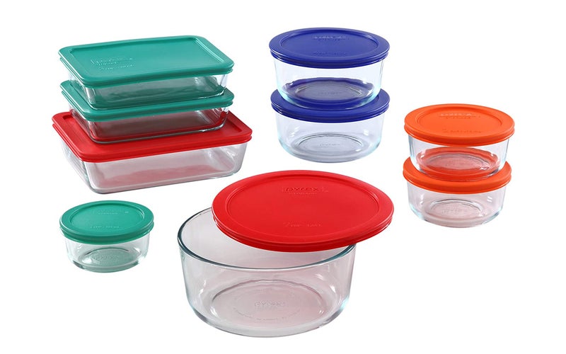 The Best Food Storage Container Option: Pyrex Simply Store Meal Prep Glass Food Storage Containers, 18-Piece Set