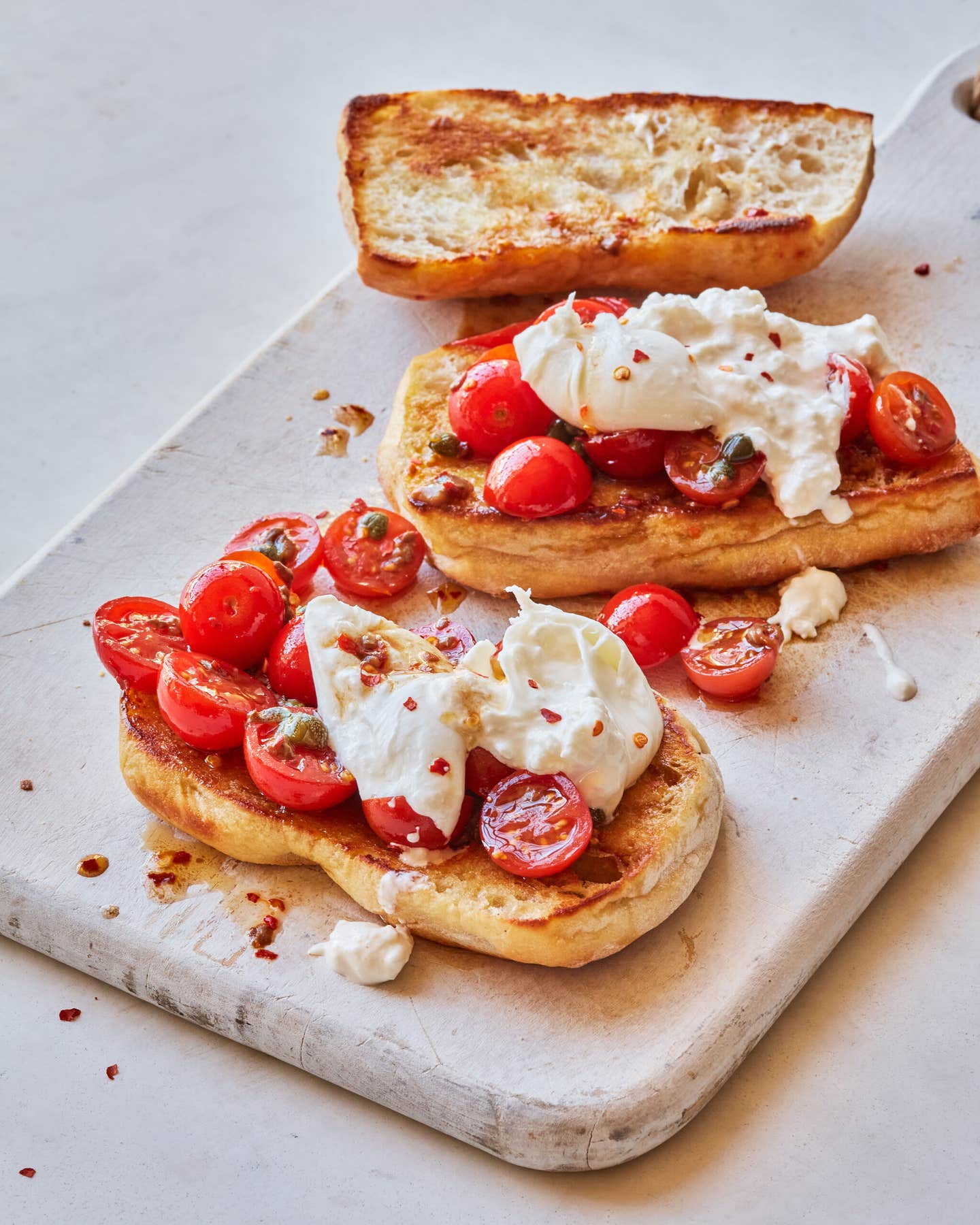 Burrata and Marinated Cherry Tomato Sandwiches Burrata and Marinated Cherry Tomato Sandwiches
