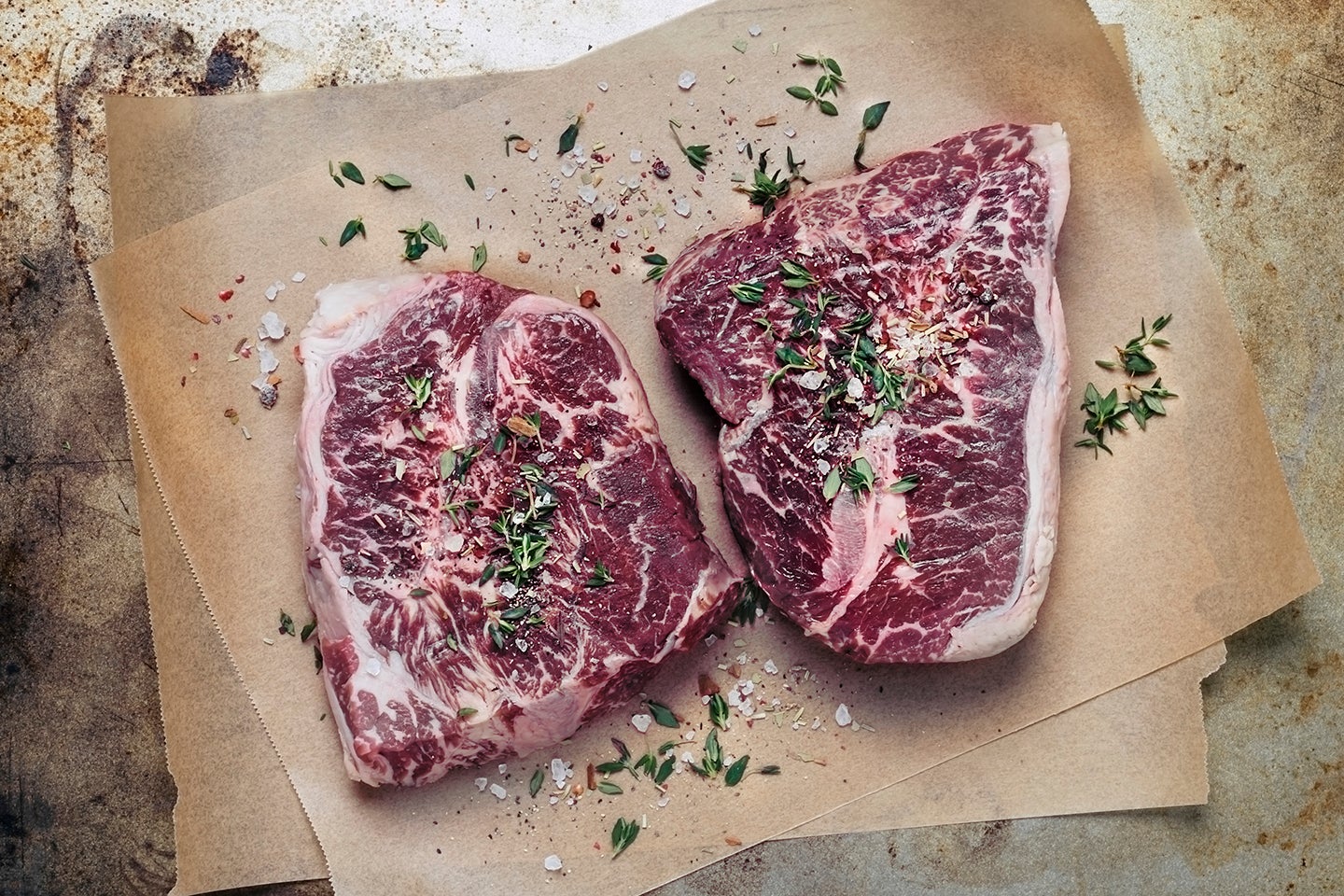 raw meat on paper