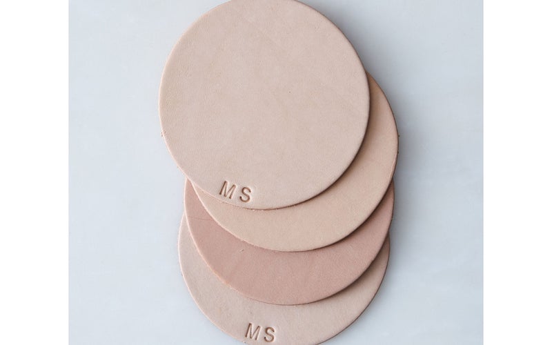 Best Coasters Option Monogram Leather Coasters