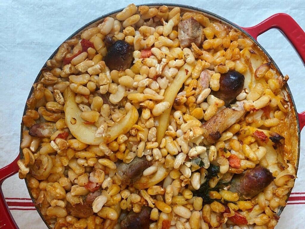 Cuttlefish Cassoulet with Pork Sausage