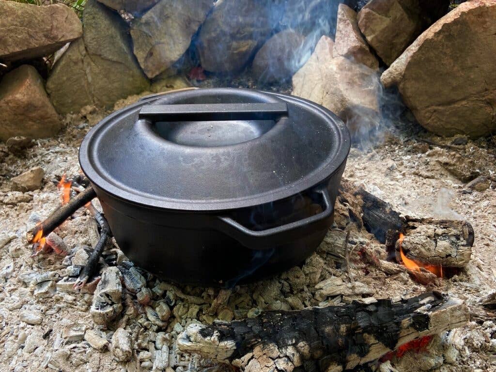 Dutch oven over the fire
