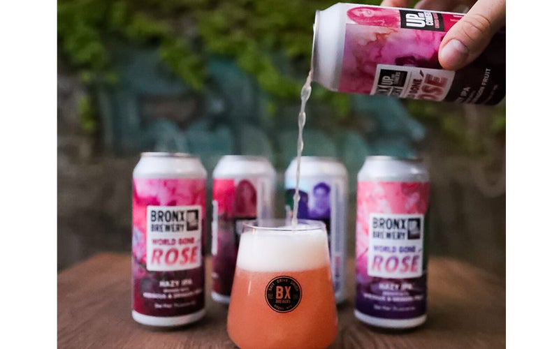 Pink and Purple cans from The Bronx Brewery