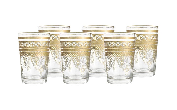 Best Best Champagne Glasses Option: Nomad Treasure's Moroccan Tea Glasses, Set of 6