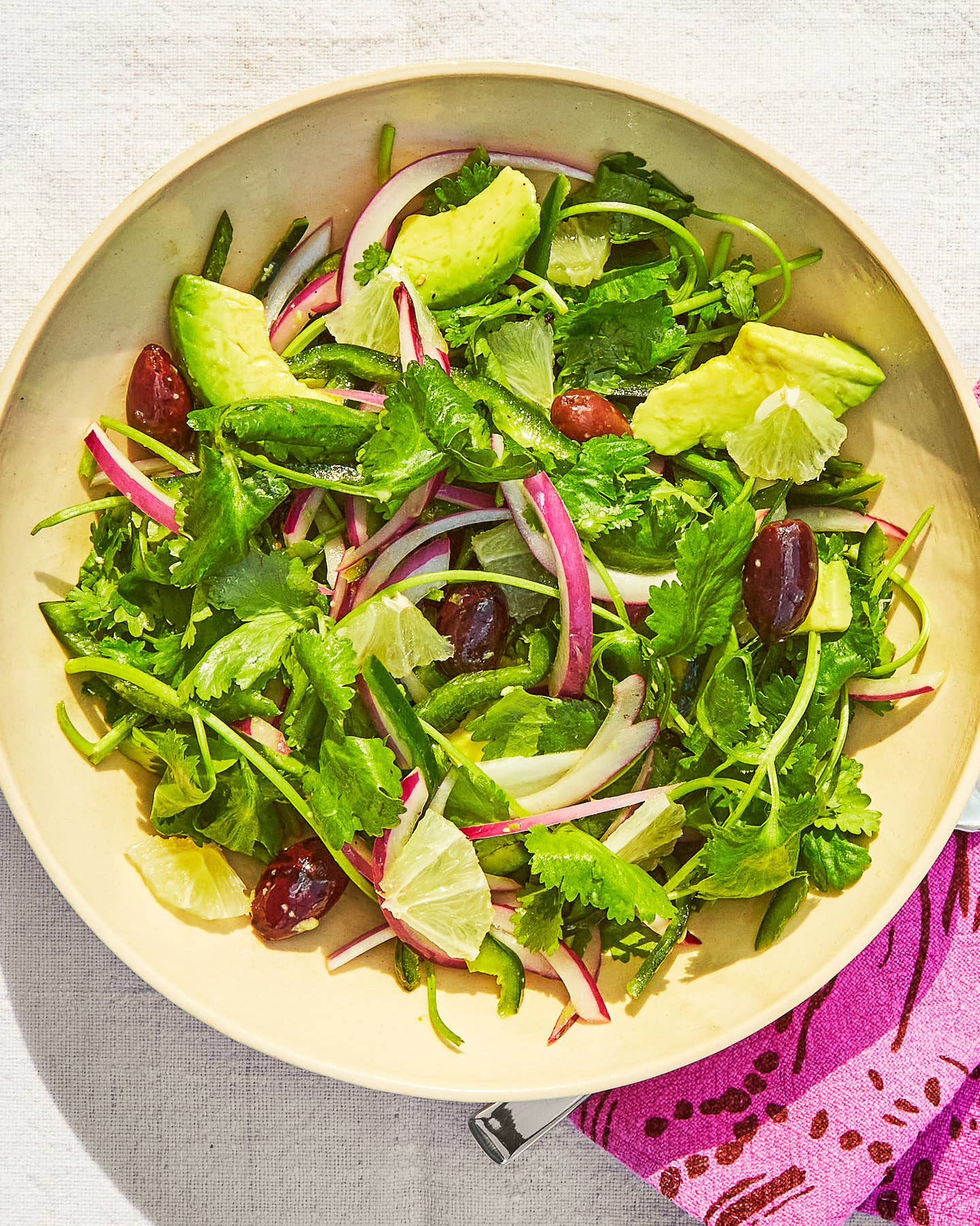 Cilantro Salad with Olives, Avocado, and Limes