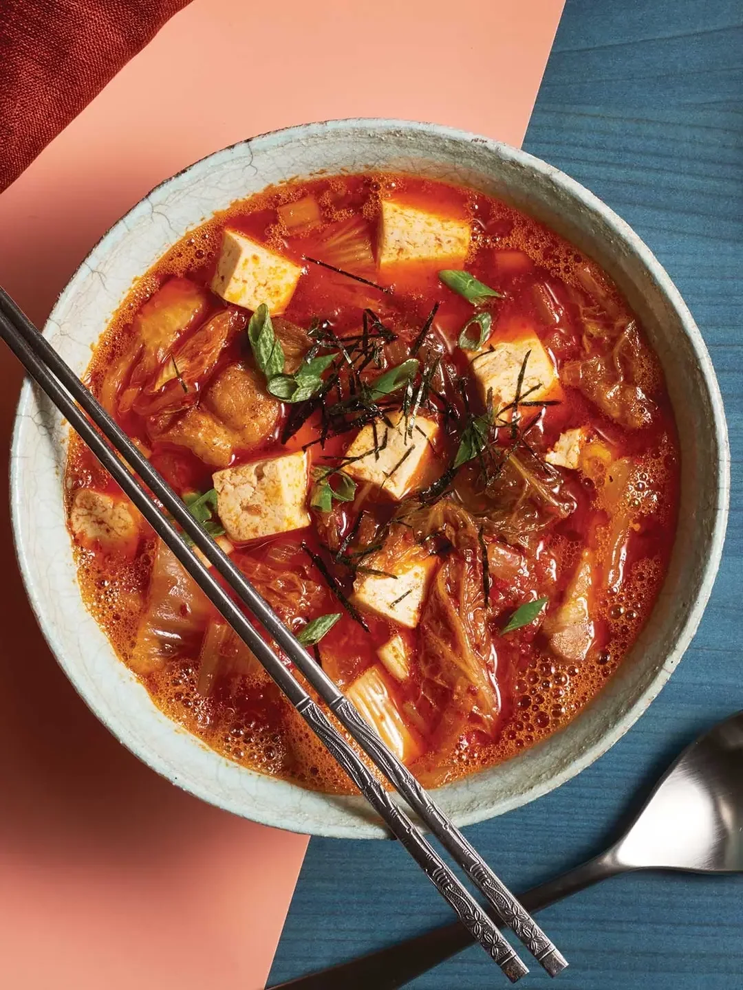 Korean Kimchi Stew with Pork Belly and Tofu (Kimchi jjigae)