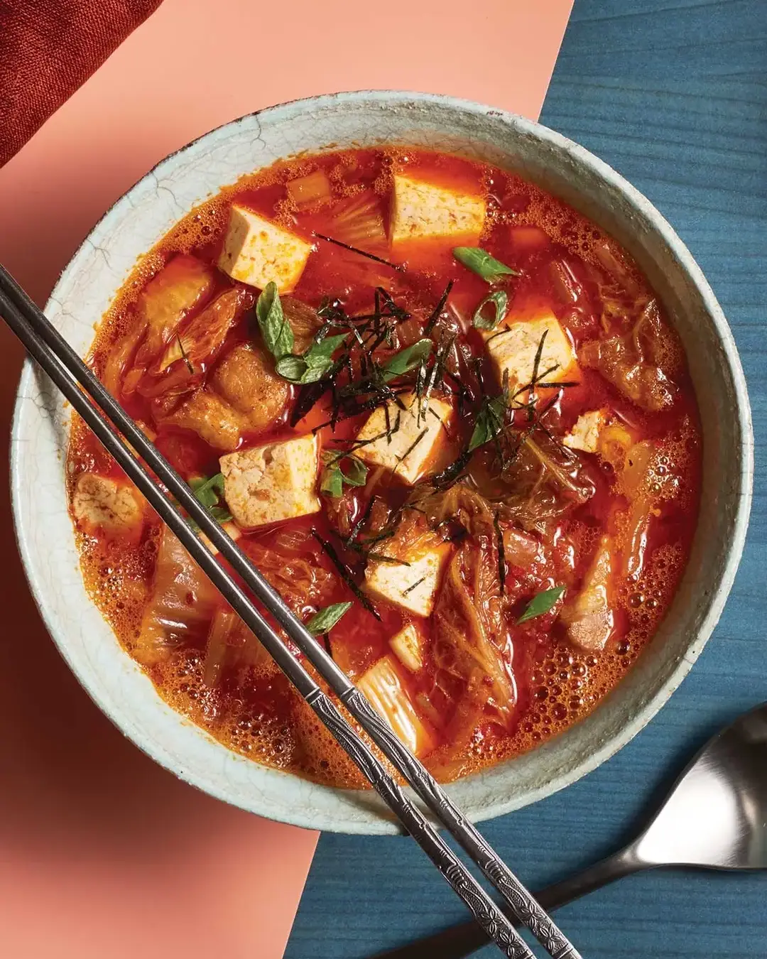 Korean Kimchi Stew with Pork Belly and Tofu (Kimchi jjigae)