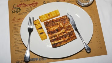 Grilled Eel with Polenta