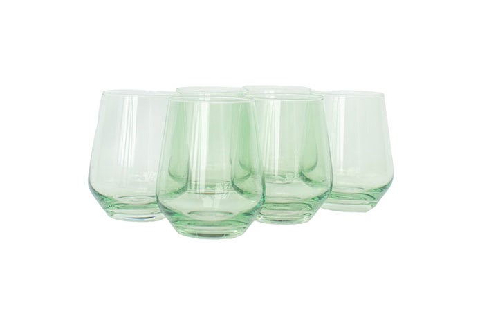 Mint Green Stemless Wine Glasses