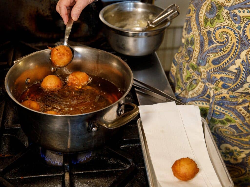 Frying Hanukkah Donuts