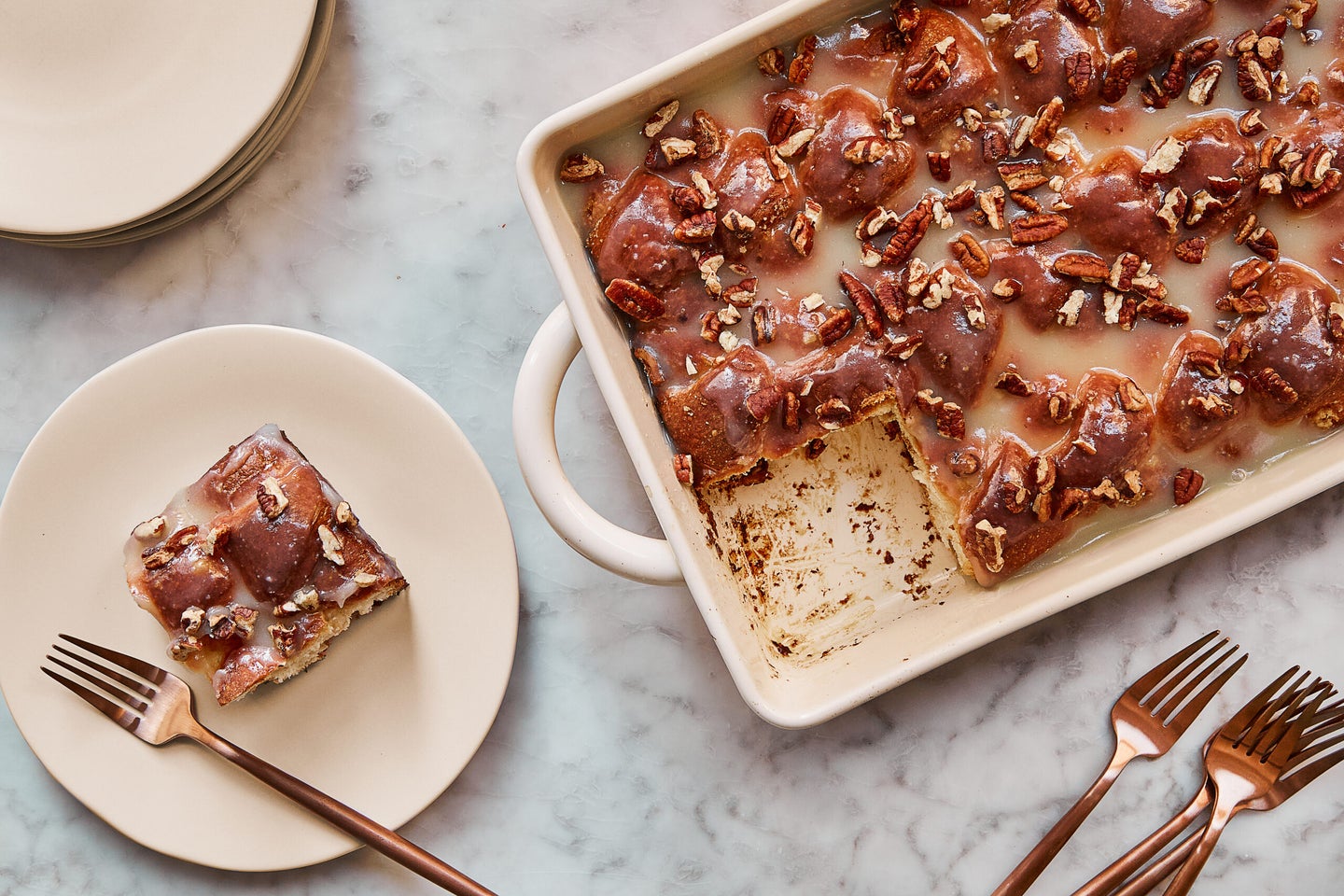 Coffee Cake Feature on Marble Background