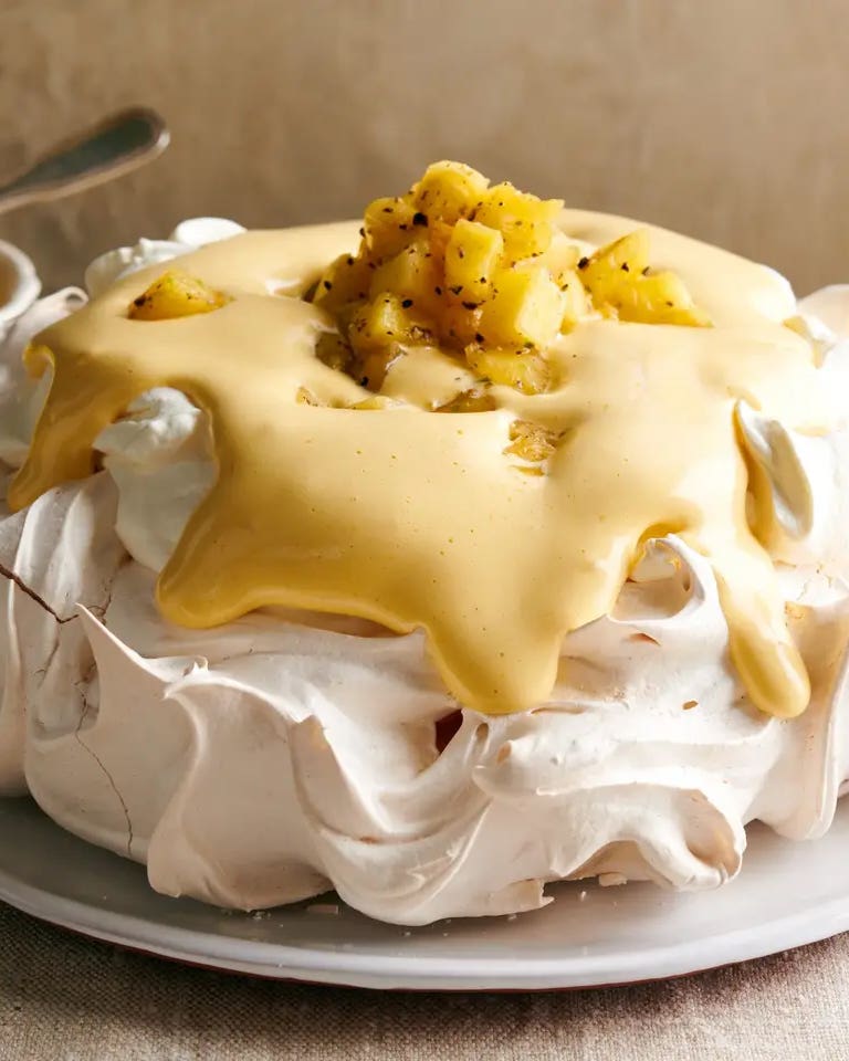 Zabaglione Pavlova With Pineapple and Black Pepper Zabaglione Pavlova with Pineapple and Black Pepper