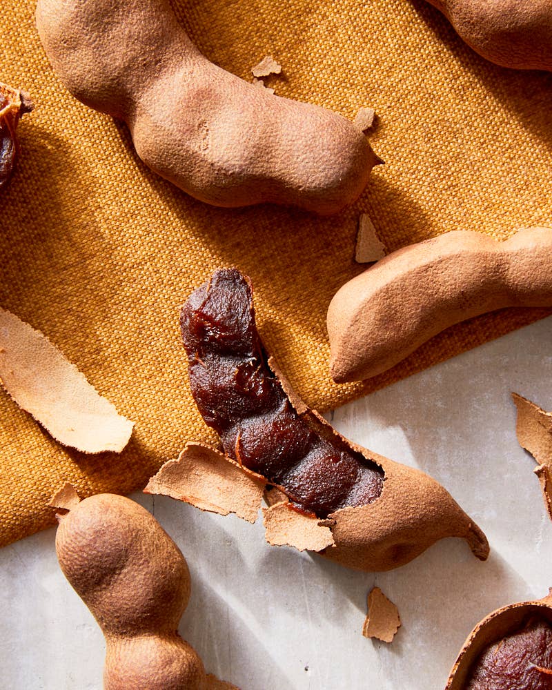 Tamarind from India on Marble Background
